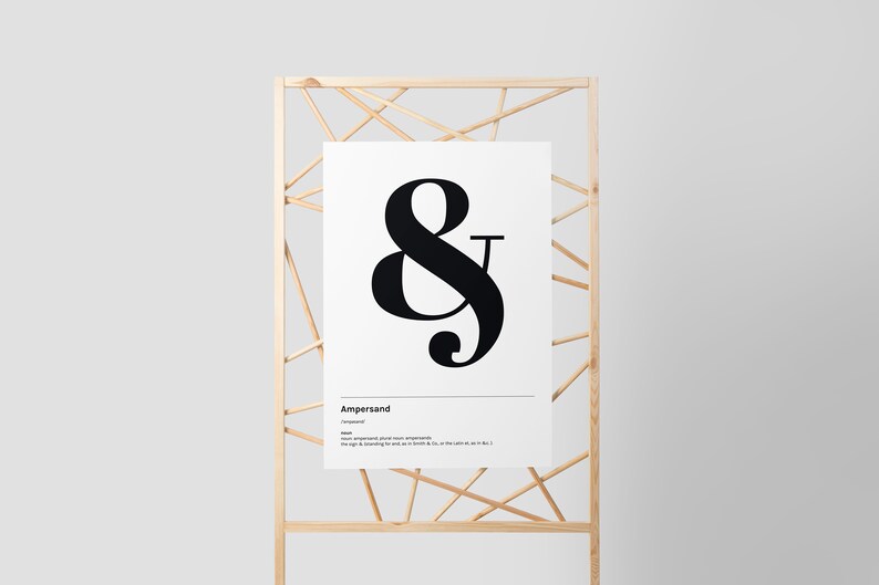 And definition Font Home Decor Ampersand Wall Art Printable Art Alphabet Poster Typographic Print /& Digital download Typography
