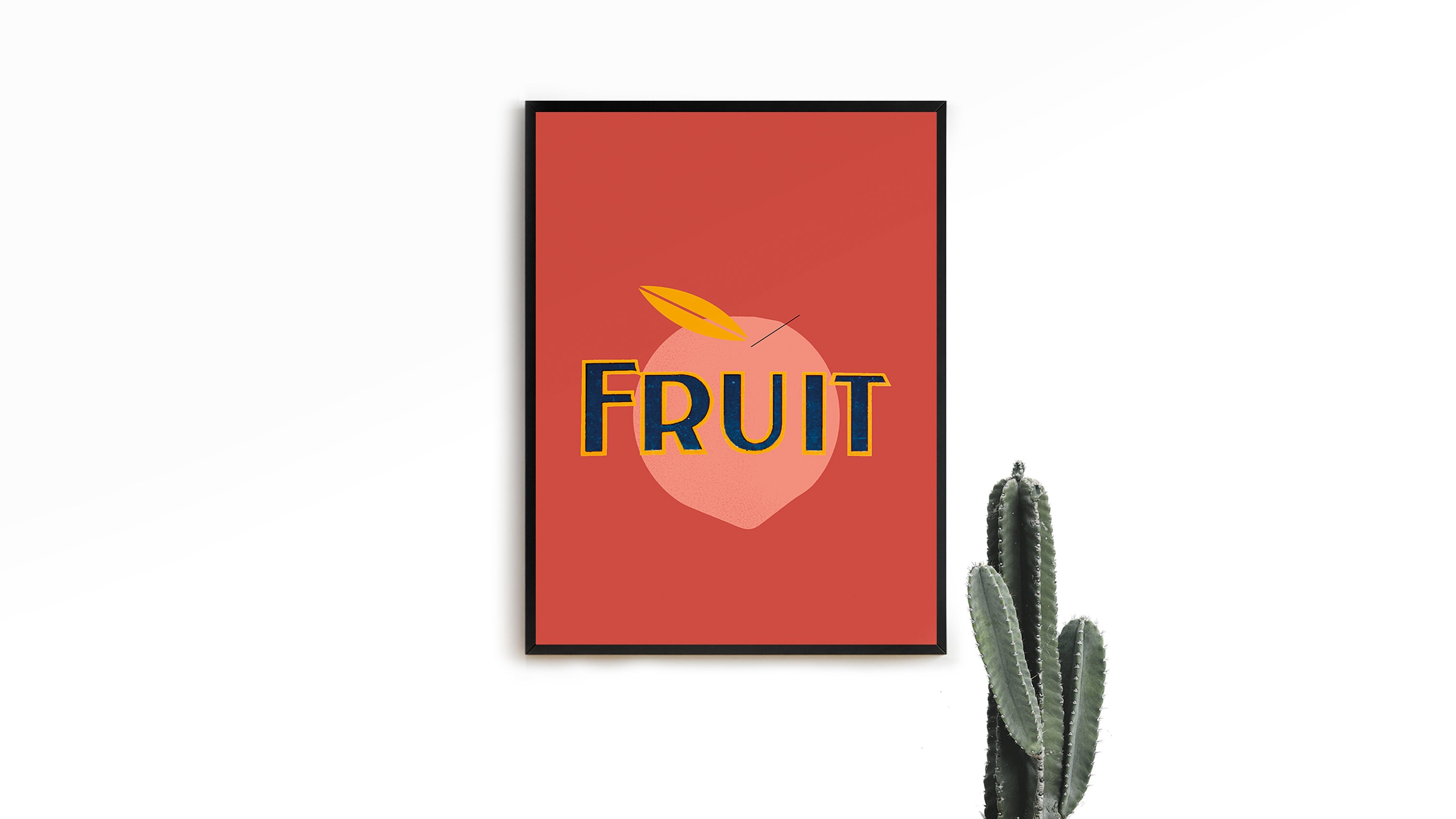Peach Fruit Wall Art Peach Fruit Poster Kitchen Poster Home Etsy