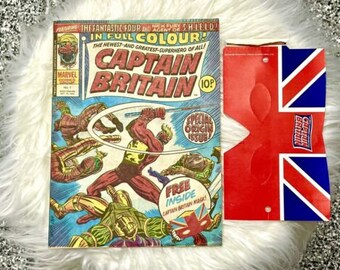 1976 Marvel Captain Britain #1 con máscara rara 1.ª aparición y origen Cómic