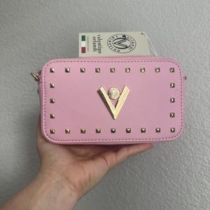Neue Valentino Orlandi Crossbody Kameratasche Geldbeutel Schwarz Gold Hardware Mit Tags UVP 280 Italy Pink, Lavendel, Rot, Taupe, Weiß, Grau & Blau Bild 15