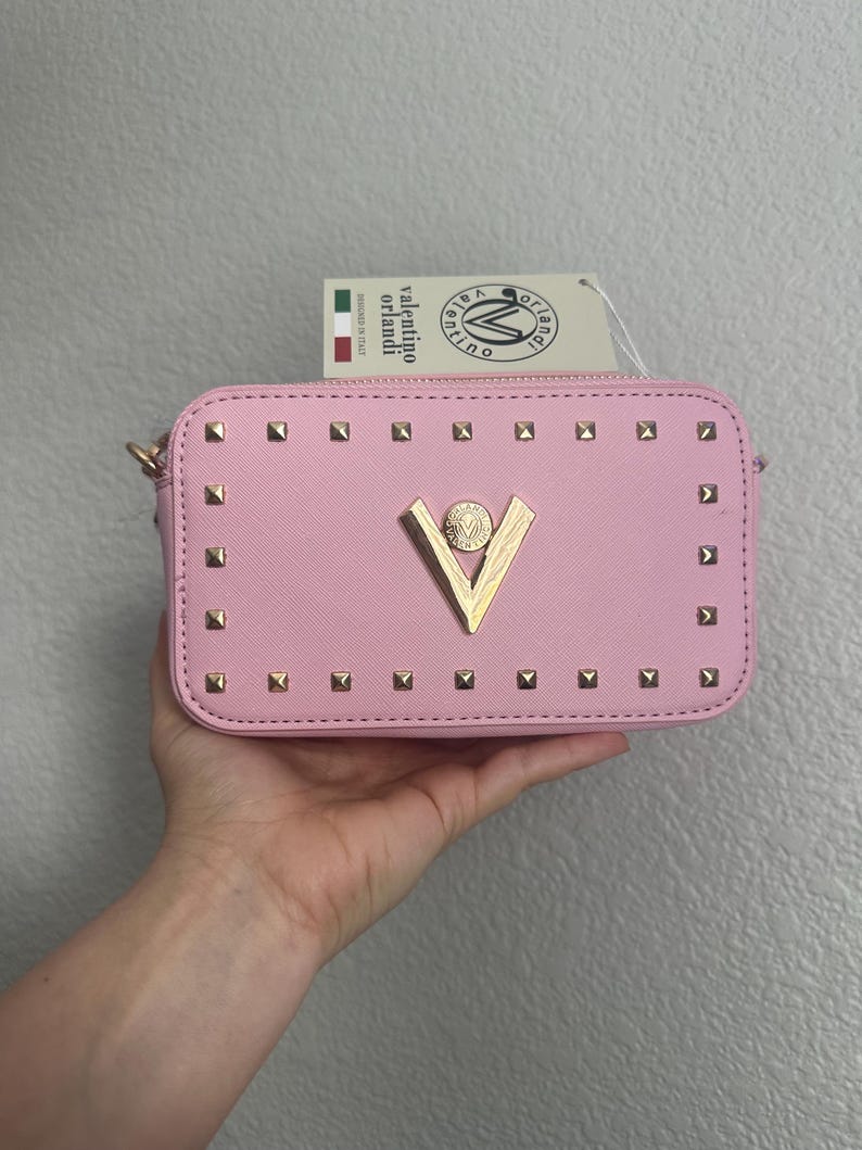 Neue Valentino Orlandi Crossbody Kameratasche Geldbeutel Schwarz Gold Hardware Mit Tags UVP 280 Italy Pink, Lavendel, Rot, Taupe, Weiß, Grau & Blau Bild 15