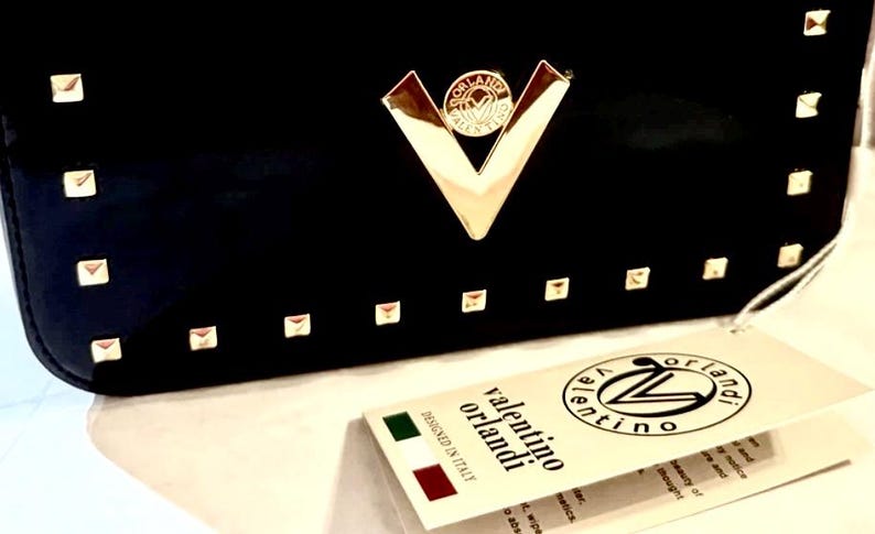 Neue Valentino Orlandi Crossbody Kameratasche Geldbeutel Schwarz Gold Hardware Mit Tags UVP 280 Italy Pink, Lavendel, Rot, Taupe, Weiß, Grau & Blau Bild 3