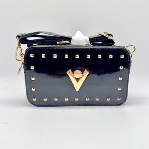 Neue Valentino Orlandi Crossbody Kameratasche Geldbeutel Schwarz Gold Hardware Mit Tags UVP 280 Italy Pink, Lavendel, Rot, Taupe, Weiß, Grau & Blau Bild 4