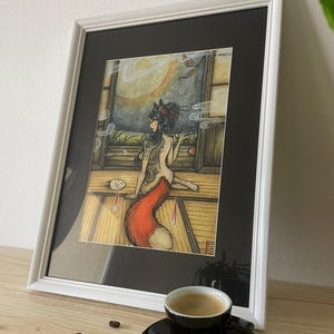 Tirage d'art « Kitsune Mariko – The Fox Lady » – Affiche A4 ou carte postale A6