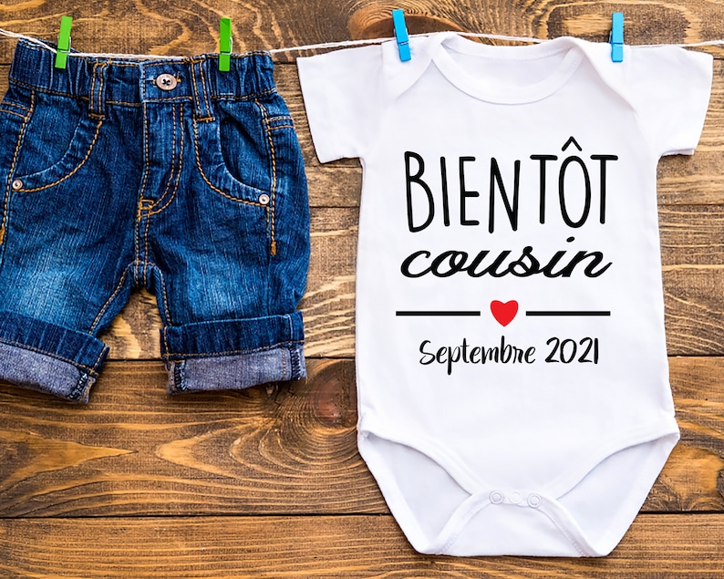 Tshirt cousin bientot, tshirt va être bientôt cousin, tshirt cousin, tshirt annonce grossesse, papi, future mamie, future tante, france image 4