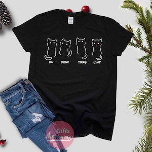 Un Deux Trois Cat shirt, Cat Lady Gift, Cool Cats,Français Cat, Chat tshirt, Animals lovers tshirt, Gifts for cat lovers, Cat design Clothing