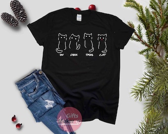 Un Deux Trois Cat shirt, Cat Lady Gift,Cool Cats,French Cat,Chat tshirt,Animals lovers tshirt,Gifts for cat lovers,Cat design Clothing