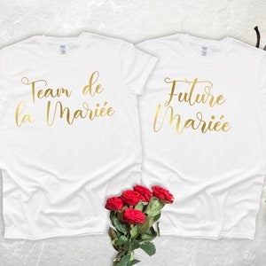 T-shirt Evj, t-shirt de mariée d'équipe personnalisé, t-shirt de bride, t-shirt assorti de mariage, t-shirt de mariée d'équipe, t-shirt EVJF pour l'équipe de mariée, équipe de mariée image 2