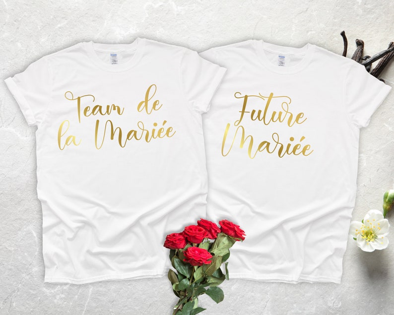 T-shirt Evj, t-shirt de mariée d'équipe personnalisé, t-shirt de bride, t-shirt assorti de mariage, t-shirt de mariée d'équipe, t-shirt EVJF pour l'équipe de mariée, équipe de mariée image 2