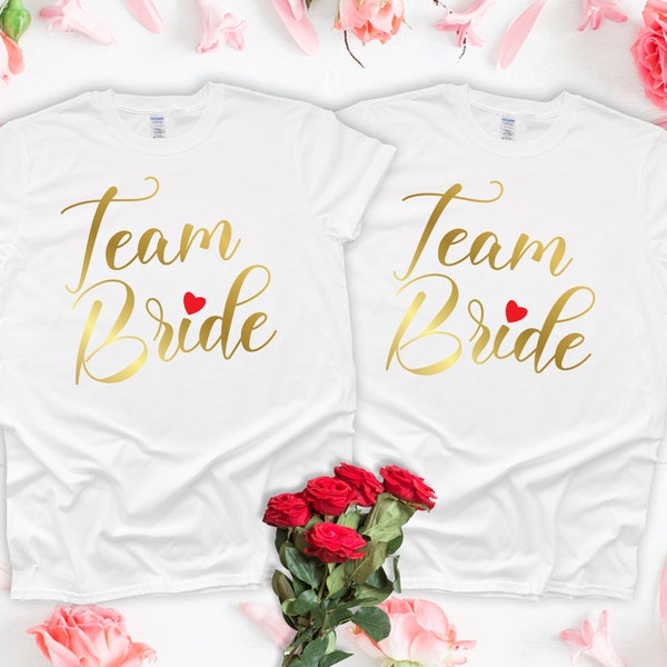 Tshirt Team Bride, T-shirt EVG, T-shirts de demoiselle d'honneur, Team de la mariée, futur marié, idée cadeau pour couple, tshirt assorti, cadeaux de mariage, France