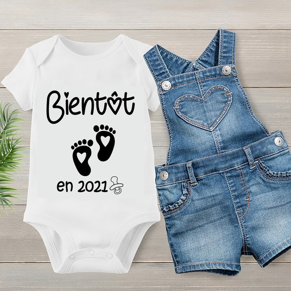 Announcement pregnancy t-shirt, couple tshirt, future dad, future mom, tata, parents, future maman, bientot maman, papi et mamie, France