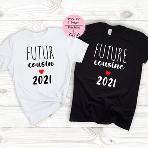 Tee shirt futur cousin, tshirt va être cousin, tshirt cousine, tshirt annonce grossesse, papi et mamie, maman,future tante, france image 1