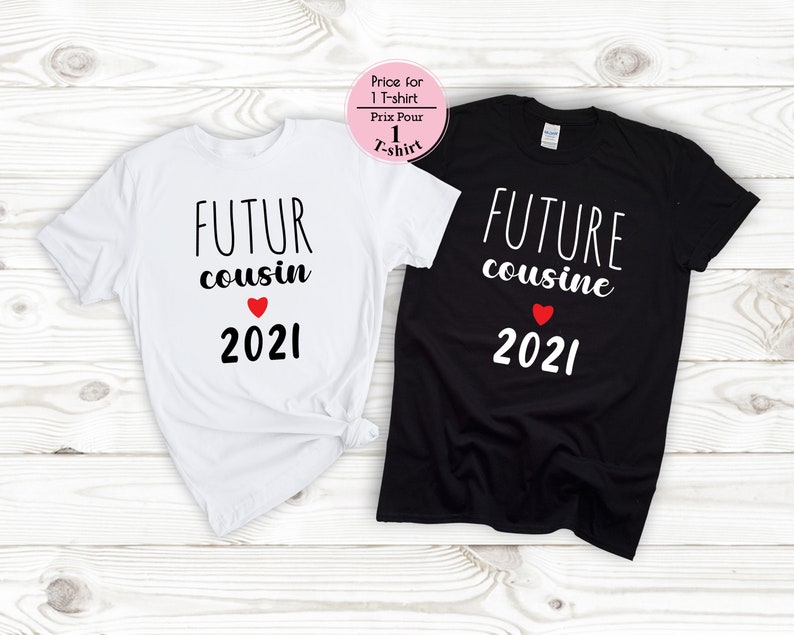 Tee shirt futur cousin, tshirt va être cousin, tshirt cousine, tshirt annonce grossesse, papi et mamie, maman,future tante, france image 1