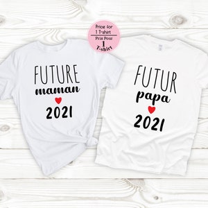 Announcement pregnancy t-shirt couple, futur papi, future mamie, future parents, futur cousin,cousine,tata,papa,maman,soeur,frère, France image 3