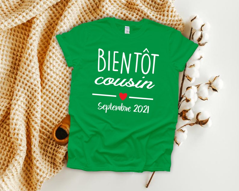 Bientot cousin tshirt, going to be cousin soon tshirt, cousin tshirt, pregnancy announcement tshirt, papi, future mamie, future aunt, france image 7