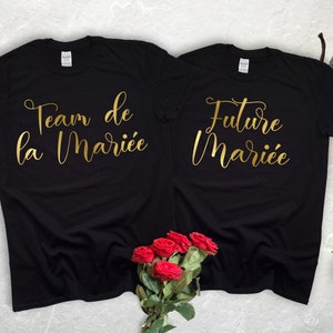 T-shirt Evj, t-shirt de mariée d'équipe personnalisé, t-shirt de bride, t-shirt assorti de mariage, t-shirt de mariée d'équipe, t-shirt EVJF pour l'équipe de mariée, équipe de mariée Black