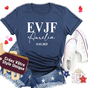 Kundenspezifisches EVJF-T-Shirt, Geschenk-Team Braut / Bräutigam, EVJF-Shirt Zukünftige Braut, Junggesellenabschied, Hochzeitsgeschenk.