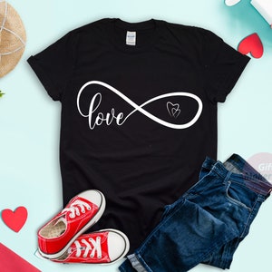 Love Infinity tshirt,Love with heart tees,Bff tops,Valentines Day t-shirt,Couple t-shirt,Best Friends Shirt,Love you t-shirt,Valentine Gifts