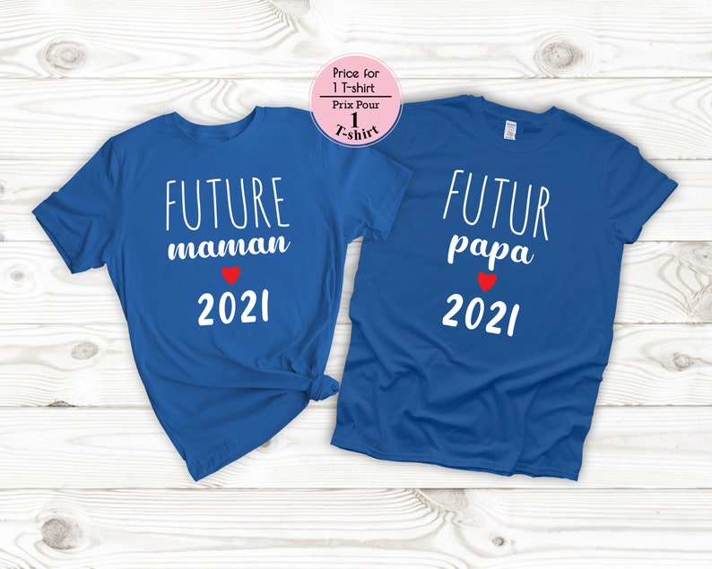 Ankündigung Schwangerschaft T-Shirt Paar, futur papi, zukünftige mamie, zukünftige eltern, futur cousin,cousine,tata,papa,maman,soeur,frère, France Bild 7