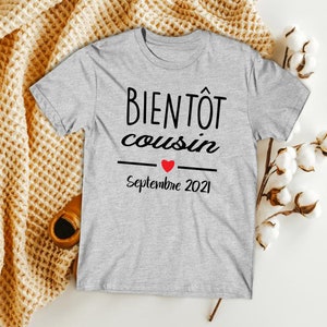 Bientot prima camiseta, va a ser prima pronto camiseta, camiseta prima, camiseta de anuncio de embarazo, papi, futura mamie, futura tía, francia imagen 6