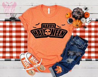 Happy Halloween Shirt! Funny Shirts,Pumpkin tee shirt, Boo Bat tshirt,Halloween Graphic Shirt, Halloween Ghost, children costume France