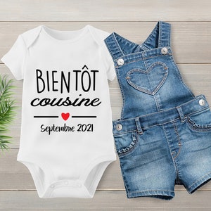 Tshirt cousin bientot, tshirt va être bientôt cousin, tshirt cousin, tshirt annonce grossesse, papi, future mamie, future tante, france image 2