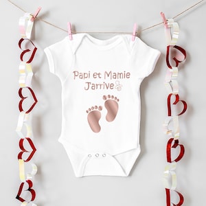 Announcement pregnancy t-shirt, personalised tshirt, body for baby, tata, gifts for baby,future maman, bientot maman, papi et mamie,France