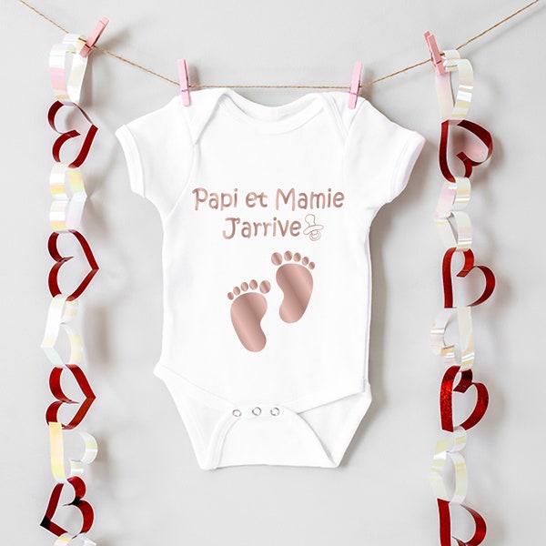 Announcement pregnancy t-shirt, personalised tshirt, body for baby, tata, gifts for baby,future maman, bientot maman, papi et mamie,France