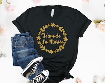 Team de la mariee,T-shirt Evjf,t-shirt de mariée d’équipe personnalisé,t-shirt de mariage assorti,t-shirt de mariée d’équipe,t-shirt EVJF pour l’équipe de la mariée, équipe de la mariée