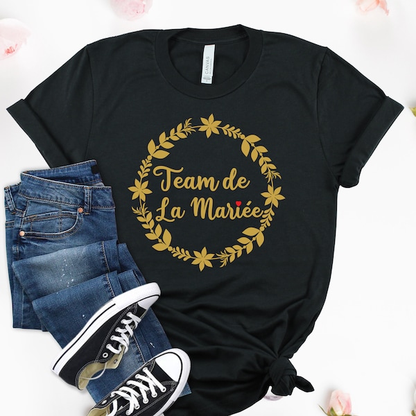 Team de la mariee,T-shirt Evjf,t-shirt de mariée d’équipe personnalisé,t-shirt de mariage assorti,t-shirt de mariée d’équipe,t-shirt EVJF pour l’équipe de la mariée, équipe de la mariée