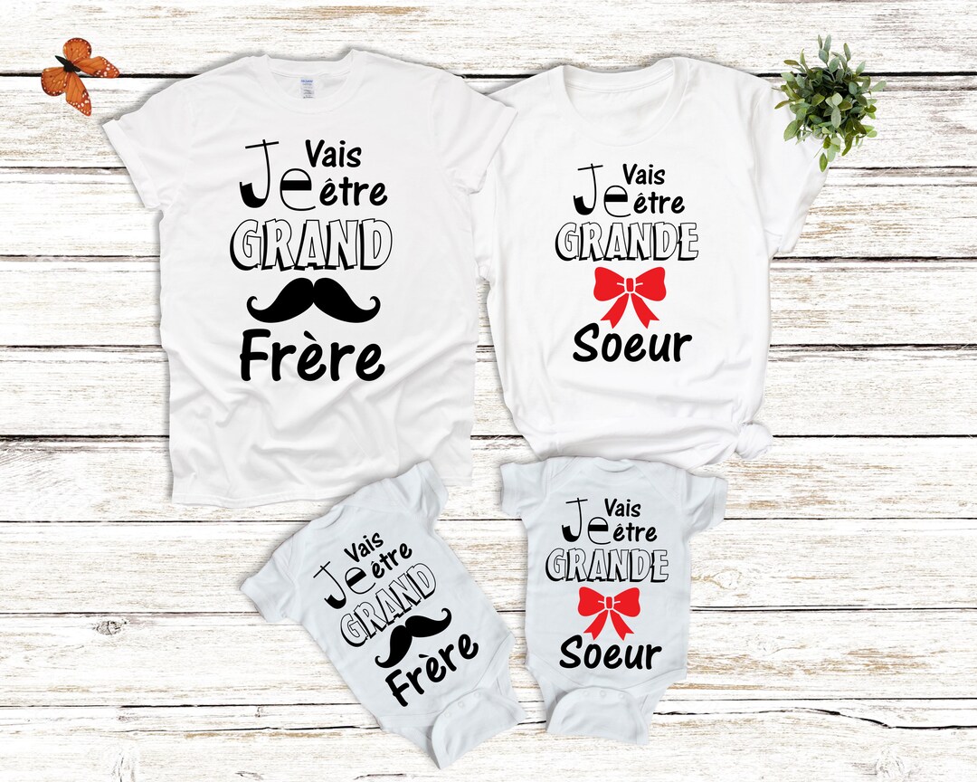 Grand Frere Tshirt, Going to Be Big Brother Tshirt, Big Sister Tshirt