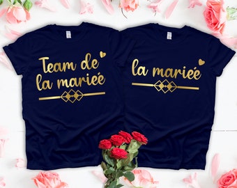 Team de la mariee,EVG T-shirt, Bridesmaid tees, Team de la mariee , groom-to-be, Idée cadeau pour le couple, t-shirt assorti, cadeaux de mariage, France