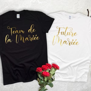 T-shirt Evj, t-shirt de mariée d'équipe personnalisé, t-shirt de bride, t-shirt assorti de mariage, t-shirt de mariée d'équipe, t-shirt EVJF pour l'équipe de mariée, équipe de mariée image 1