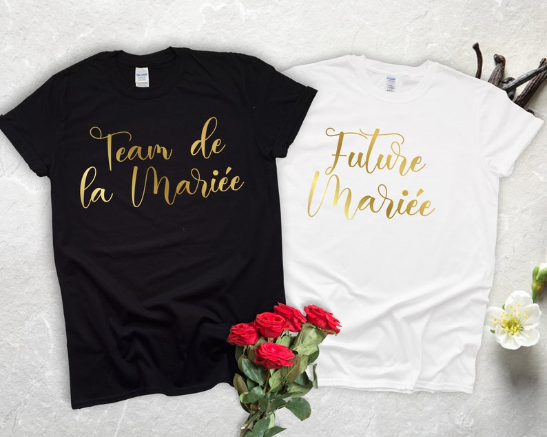 T-shirt Evj, t-shirt de mariée d'équipe personnalisé, t-shirt de bride, t-shirt assorti de mariage, t-shirt de mariée d'équipe, t-shirt EVJF pour l'équipe de mariée, équipe de mariée image 1