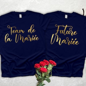 T-shirt Evj, t-shirt de mariée d'équipe personnalisé, t-shirt de bride, t-shirt assorti de mariage, t-shirt de mariée d'équipe, t-shirt EVJF pour l'équipe de mariée, équipe de mariée Navy Blue