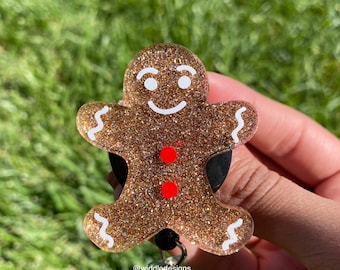 Gingerbread Man Santa Claus Pin*Badge*Anstecker*Weihnachtsmann Lebkuchen Mann 