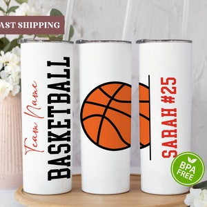 Personalized Basketball Player Tumbler, Basketball Team Gifts, Basketball Team Tumbler Cup, Custom Basketball Tumbler, Basketball Player Cup image 1