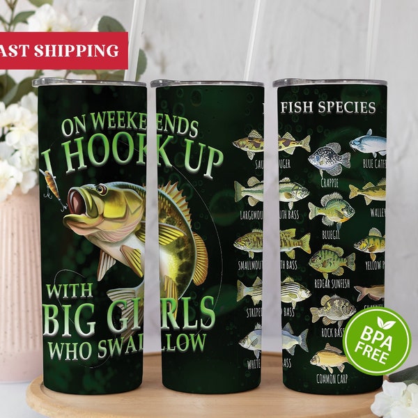 Personalized Fishing Tumbler, Fishing Gifts For Men, Fishing Tumbler With Lid and Straw, Fishing Gifts For Him, Fishing Lover Gift