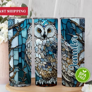 Personalized Owl Tumbler, Owl Gifts For Women, Owl Tumbler With Straw, Owl Lover Gifts, Owl Tumbler With Name, Owl Tumbler, Owl Cup