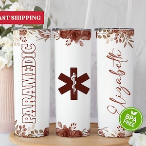 Paramedic Tumbler Personalized, Paramedic Gifts, Paramedic Tumbler With Straw, Paramedic Cups, Paramedic Tumbler With Name