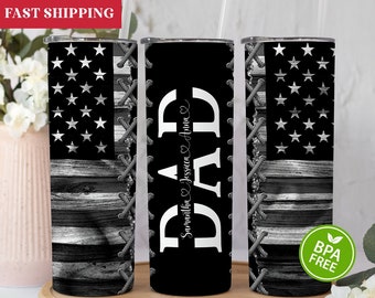 Dad Tumbler Personalized, Dad Gifts, Dad Fathers Day Gift, Dad Cup, Dad Gift From Kids, Dad Tumbler With Lid