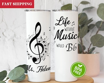 Music Teacher Tumbler, Music Teacher Gifts, Music Teacher Tumbler With Straw, Music Teacher Cups, Gift For Music Teacher
