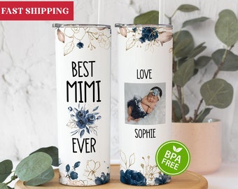 Best Mimi Ever Tumbler Personalized, Best Mimi Ever Gifts, Mimi Tumbler With Photo, Mimi Gift From Grandkids, Mimi Cup With Picture