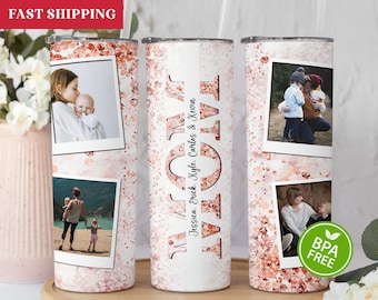 Personalized Mom Tumbler, Mom Mothers Day Gifts, Mom Tumbler With Pictures, Mom Gifts For Women, Mom Tumbler With Kids Names, Mom Tumbler