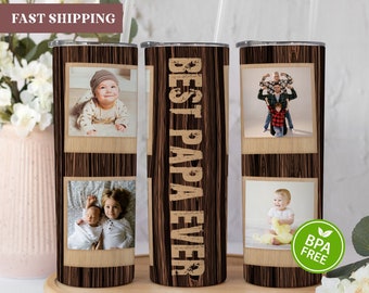 Best Papa Ever Tumbler, Best Papa Photo Tumbler, Papa Picture Cup, Papa Photo Cup, Papa Christmas Gifts, Papa Gift With Pictures