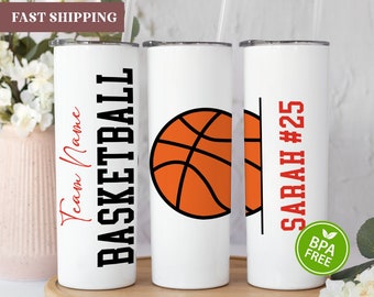 Personalized Basketball Player Tumbler, Basketball Team Gifts, Basketball Team Tumbler Cup, Custom Basketball Tumbler, Basketball Player Cup