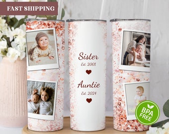 Sister To Auntie Tumbler, Sister to Auntie Pregnancy Announcement, Promoted to Aunt Gift, Sister Pregnancy Announcement Cup, New Aunt Gift