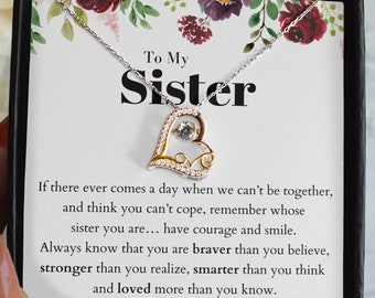 To My Sister Necklace, Sisters Gifts, Birthday Gift For Sister, Gift For Sister From Sister, To My Sister, Sister Necklace Sterling Silver
