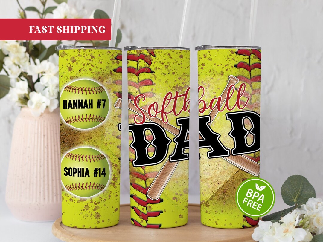 Personalized Softball Dad Tumbler Softball Dad Gifts for Men Etsy