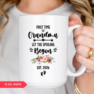 Taza para abuela primeriza, regalo para el Día de la Madre (HC-GRNM01) 15 oz. White
